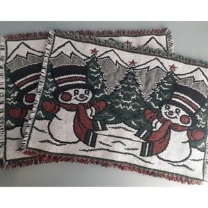 Set of 2 Snowman Placemats Winter 18x13